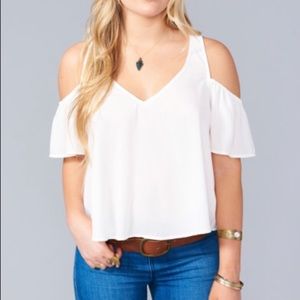 NWT Show Me Your Mumu Hazel Ruffle Top White Small
